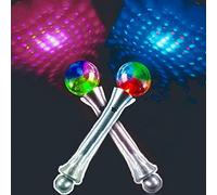 2 x MunchieMoosKids Light Up Projector Globe - Sensory LED Light Source - Disco Atmosphere - Home Lighting Fun Wand Autism Toy Hand held Party Bag Filler