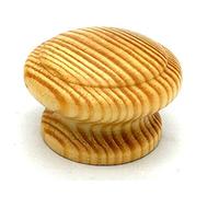 2 x Mushroom Shaped 45mm knobs Solid Pine Cupboard Cabinet Handles by Swish.