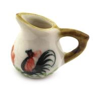 2 x MyTinyWorld Dolls House Miniature Rounded Cockerel Motif Jugs