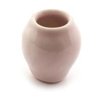 2 x MyTinyWorld House Miniature Hint Of Pink Modern Ceramic Curved Vases