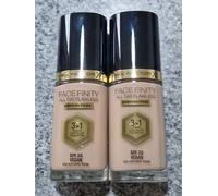 2 x NATURAL ROSE - MAX FACTOR FACE FINITY ALL DAY FLAWLESS FOUNDATION - No C50.