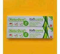 2 x NaturDent Strong Waterproof Denture Adhesive Vegan Natural Ingredients