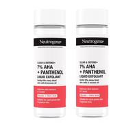 2 X Neutrogena Clear & Defend 7% AHA + Panthenol Liquid Exfoliant 125ml.