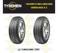 2 X New 195/60R15 88V LINGLONG GREENMAX 1956015 195 60 15 BRAND NEW