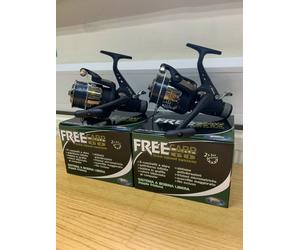 2 x NEW FREE CARP 60 LINEAEFFE CARP FISHING REELS + LINE 3BB FREE RUNNER REEL