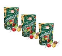 2 x New Lint Festive Edition Assorted Chocolate Truffles 337g, Milk, White & Pistachio Truffles, Suitable for Vegetarians, Perfect for Christmas & New Year (x3)