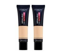 L'Oreal Paris Cover Liquid Foundation, With 4% Niacinamide, Long Lasting, Natural Finish, Available in 20 Shades, SPF 25, Infallible 24H Matte Cover, Shade 130, 30ml