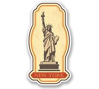 2 x New York Rustic Sticker Car Bike Bike Laptop Decal Travel Luggage USA #4206 (5.3cm Wide x 10cm Tall)