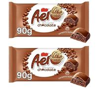 2 x NewAero Milk Chocolate Sharing Bar 90g Smooth Bubbly Milk Chocolate Perfect For Sharing and Gifting for Kids and Adults Suitable for Vegetarians