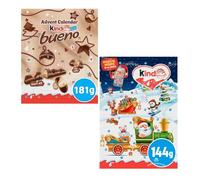 2 x NewKinder Bueno Milk and Hazelnuts Chocolate Advent Calendar 181g & NewKinder Chocolate Minis Advent Calendar 144g Perfect for Kids and Adults for Christmas Countdown 2025