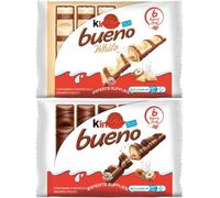 2 x NewKinder Bueno Milk & Hazelnut & White Chocolate Bars Multipack 3 x 39g Delicious Special For Easter Treat Gift Hamper, Christmas,Birthday,Easter Gift Sold By Experts Supplies