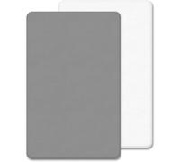 2 x Next to Me Crib Fitted Sheets (85 x 51 cm) | Hypoallergenic,Ultra Soft Brushed Microfibre Oeko-tex Standard100 Sheets | Comfy & Breathable Sheets For Girl & Boy (White & Grey, 85 x 51 cm)