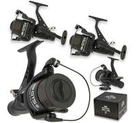 2 x NGT Carp Fishing Reel GTS 60 Bait Runner Freespool with 15lb Line Matt Black