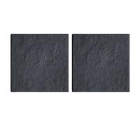 2 X Nicoman Square Stomp Stone Graphite Grey 30Cm X 30Cm