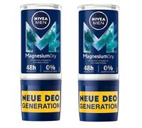 2 x NIVEA MEN Dry Roll-On Deodorant (50 ml) Magnesium 0% Alcohol & Aluminium