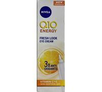 2 X NIVEA Q10 Energy Fresh Look Eye Cream 15ml - Vitamin C+E, Anti-Age - New