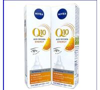NIVEA Q10 Anti-Wrinkle Energy Revitalising Eye Cream (15 ml), Anti-Age Formula with Vitamin C, Q10, and GLYCOSTOP, Vitamin C Eye Cream to Reduce Appearance of Dark Circles and Crow's Feet