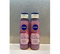 2 x Nivea Raspberry Blueberry Almond Milk Shower Wash 300ml