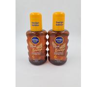 2 X Nivea Sun Protective Oil Spray SPF 6 - 200ml with Carotene Extract