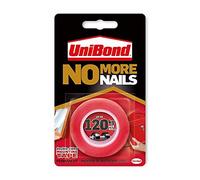 2 X No More Nails On A Roll, Double-Sided Tape for Reliable Instant Bonding, Multipurpose Adhesive Tape, Adhesive Strips for Indoor/Outdoor Use, 19mm x 1.5m Roll