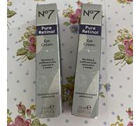 2 X No7 Eye Cream with Pure Retinol 15ml . Brand New Boxed.