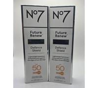 2 X No7 Future Renew Defence Shield SPF50 50ml Sun Protection 100ML Total