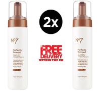 2 X No7 Perfectly Bronzed Quick Dry Tinted Mousse 200ml.Light/Medium.