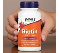 2 x NOW Foods, Biotin, 5,000 mcg, 60 Veg Capsules