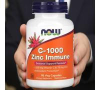 2 x NOW Foods, C-1000 Zinc Immune, Vitamin C, 1,000 mg & Zinc, 15 mg , 90 Caps