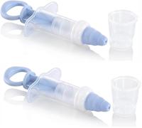 2 x Nuby™ 10ml Oral Plastic Medicine Syringe | Suitable Dispenser for Babies & Newborns | Safe & Reusable | No Needle, Soft & Gentle | Accurate Measuring Feeder | BPA Free, 0m+ | Blue |