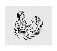 2 x 'Nurse & Patient' Microfibre Lens/Glasses Cleaning Cloths (LC00027623)