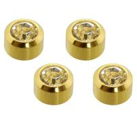 2 x Official Caflon Blu Ear Piercing Crystal Studs Pair Gold Plated Stainless Steel Regular Size - Bundled by Smart Cutie
