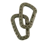 2 x Olive Green Tactical Carabiner Kombat Carabina Pair Military