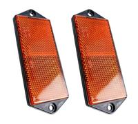 2 x Orange Amber Large Rectangular Reflectors Driveway Gate Fence Post Trailers