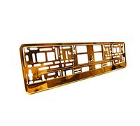 2 x Orange Chrome Metallic Universal Number Plate Surrounds Holders Frames M