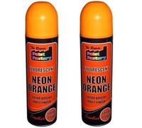 2 x ORANGE Fluorescent Neon Spray Paint Matt DIY Interior Exterior Bright Colour Aerosol