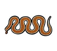2 X Orange Snake Patch - Curved Serpent Embroidered Reptile Iron On Badge for Jackets, Biker Vests, Denim & DIY Clothing Accessories (10 x 4cm)