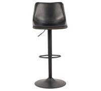 2 x Oregon Black Faux Leather Gas Lift Bar Stool