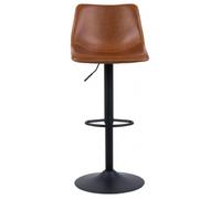 2 x Oregon Tan Faux Leather Gas Lift Bar Stool