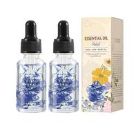 2 x Organic Hair Oil, Natural Body Massage Oil, Nourishes and Regenerates Skin Vitality, Smooths Frizzy Hair and Gives It Shine Essence for Women, 30 ml (One Size, Chrysanthemum Flowers)