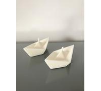 2 x Origami Paper Boats Soy Wax Candles fragranced (Sandalwood)