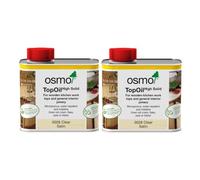 2 x Osmo TopOil - High Solid Worktop Oil 3028, Clear Satin, 500ml- Food Safe Wood Oil for Wooden Kitchen Surfaces, Chopping Boards, & Furniture Joints