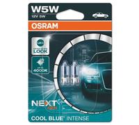 2 x OSRAM Cool Blue Intense W5W 501 12V Sidelight Number Plate Bulbs (Next Gen)