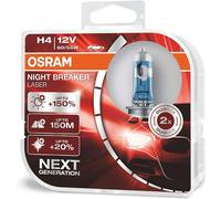 2x OSRAM H4 Night Breaker Laser (Next Generation) +150% Car Headlight Bulbs 472