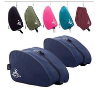 2 x Outdoor World Premium Boot Bag - Water-Resistant 600D Polyester Shoe & Boot Storage for Hiking, Walking, Football, Golf & Gym - Fits Up to UK Size 13 - Wide Zip Opening & Carry Handle (2 x Navy)