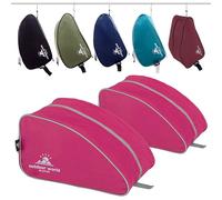 2 x Outdoor World Premium Boot Bag - Water-Resistant 600D Polyester Shoe & Boot Storage for Hiking, Walking, Football, Golf & Gym - Fits Up to UK Size 13 - Wide Zip Opening & Carry Handle (2 x Pink)