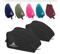2 x Outdoor World Premium Boot Bag - Water-Resistant 600D Polyester Shoe & Boot Storage for Hiking, Walking, Football, Golf & Gym - Fits Up to UK Size 13 - Wide Zip Opening & Carry Handle (2 x Black)