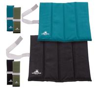 2 x Outdoor World X-Large Folding Sit Mat - Portable Seat Pad - Lightweight Sitting Cushion for Hiking Camping Park Picnic Fishing Beach Playground Insulated Foam Waterproof (1 x Black, 1 x Teal)