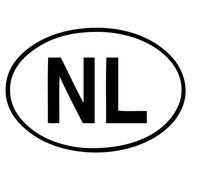 2 x Oval Country Flag Code Self-Adhesive Stickers for Cars and Motorbikes - NL-Netherlands