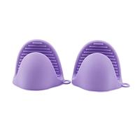 2 x Oven Mini Mitts Silicone Heat Anti-scalding Gloves for Cooking Clamp Handles, Pot Holders and Pot Holders Purple